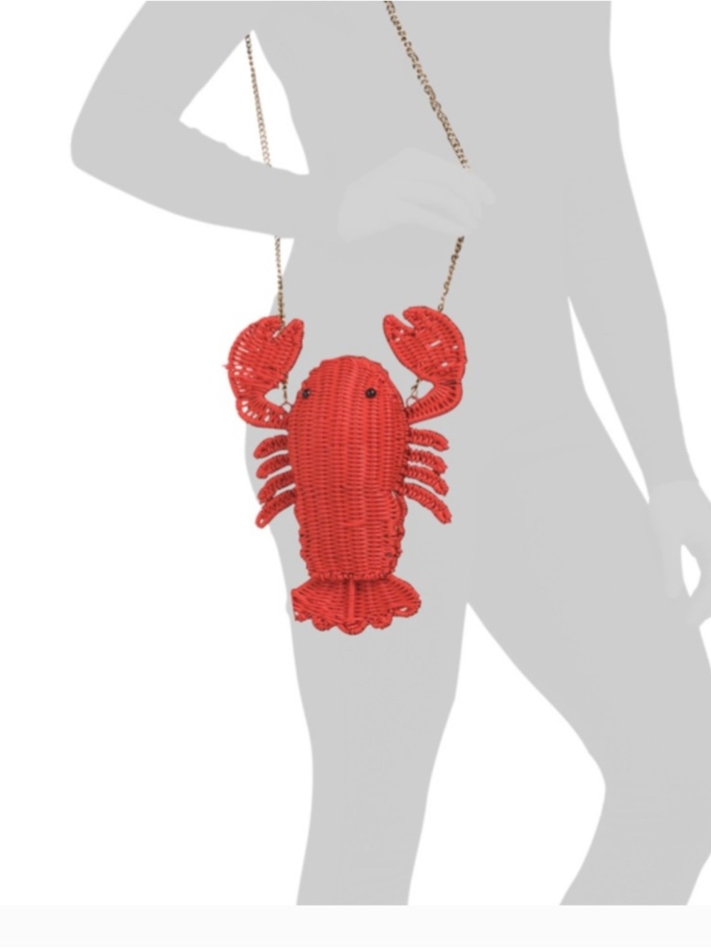 Red Lobster-Shaped Woven Crossbody Bag